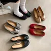 Zapatos de Punta de Cuero Genuino para Mujer Zapatos de Boca Baja Zapatos de Tacón Medio Primavera y Verano Completamente de Cuero Estilo Coreano Lindos Zapatos de Pata de Cerdo Zapatos para Mujer