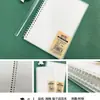 Cuaderno de hojas sueltas engrosado, cuaderno de espiral para estudiantes, cuaderno simple rayado, bloc de notas cuadriculado translúcido esmerilado