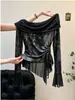 Principios de otoño, increíblemente hermoso, dobladillo con volantes, tie-dye, camiseta de manga larga de un solo hombro para mujer, mangas acampanadas elegantes, top básico