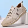 Novo Estilo Sapatos Femininos de Couro Genuíno com Solado Macio, Sapatilhas Versáteis e Respiráveis, Estilo Casual de Cano Baixo, Fonte de Mercadorias 1688, Dropshipping Disponível