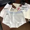 6539 Nova Coleção Primavera/Verão Série Sal Cor Color Block Sem Costura 100% Algodão Feminino Estampado Boxer de Cintura Média para Meninas
