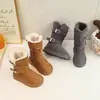 Botas de Nieve para Niños 2026 Invierno Nuevo Estilo Más Terciopelo Cálido Doble Hebilla Superficie de Felpa Bota de Algodón de Media Pantorrilla Antideslizante Botas para Niños y Niñas