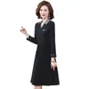 Vestido de Temperamento Primavera y Otoño para Mamá Vestido Largo Adelgazante de Cintura para Mujeres de Mediana Edad Vestido de Otoño para Personas de Mediana Edad y Mayores Vestido Estilo Occidental talla extra