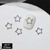 Estilo Punk Aleación Ráfaga de Estrella Joyería para Uñas Metal Plateado Cruz Estrella Hueca Accesorios para Uñas Nuevo Estilo Transfronterizo