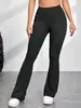 Pantalones Acampanados Ajustados de Primavera y Verano Tk Transfronterizos de Cintura Alta para Mujer, Pantalones de Fitness para Glúteos de Durazno, Pantalones Deportivos Acampanados para Exteriores, Pantalones de Yoga