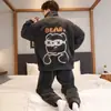 Pijama de Coral para Hombre, Invierno, Cuello Alto, Cremallera, Estilo Nuevo, Adolescentes, Estudiantes de Secundaria, Cálido, Estilo Otoño/Invierno, Sudadera con Capucha