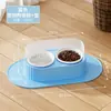 Cuenco Doble de Cerámica para Gatos y Perros, Comedero para Gatos, Protege la Columna Cervical, Antideslizante, Antiderrames, Antisalpicaduras, Bebedero para Gatos, Comedero