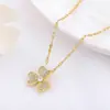 Colar de Aço Titânio Trevo da Sorte Estilo Coreano Feminino Sem Cor Moda Versátil Design de Nicho Elegante Colar para Clavícula