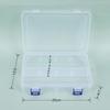 GD14 doble hebilla 8 Caja vacía grande de plástico transparente para almacenamiento caja de almacenamiento de piezas de embalaje de joyas caja de escritorio