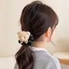 Diadema de tela dulce a rayas con lazo grande para el pelo (tipo intestino grueso) para niñas, Cuerda para el pelo de tela dulce, Accesorio para el pelo de niña para coleta, No daña el pelo