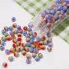 Ojo de Diablo de Resina Redondo Plano Rayas Arcoíris Cuentas Sueltas para Pulsera Hecha a Mano DIY Collar Accesorios de Joyería Materiales