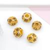 Acessórios de Joias DIY Bola de Flor de Strass 8/10/12mm Contas Espaçadoras de Strass Furo Grande Incrustadas com Diamantes Anel Soldado com Broca Bola de Diamante
