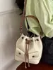 Bolsa para Mujer Yuezi 2026 Verano Nuevo Bolso de Moda Versátil Bolso de Hombro Cruzado Bolso de Mano Retro Bolso Cubo con Cierre de Cordón Bolsos