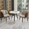 Conjunto de Mesa e Cadeiras de Lazer para Varanda da Moda, Mesa Redonda Simples de Camada Dupla para Recepção e Negociação, Uma Mesa e Duas Cadeiras, Conjunto de Três Peças para Receber Convidados