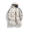 Chamarra de Algodón con Capucha para Hombre, Nuevo Estilo de Longitud Media 2025, Marca de Moda Otoño e Invierno, Estilo Casual de Pareja, Abrigo Holgado, Ropa de Algodón