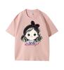 Camiseta Feminina de Manga Curta com Ombreira Verão 2024 Explosões do Little Red Book Novo Top Slim Fit Senso de Design Tendência