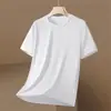 Al por mayor transfronterizo para hombre, verano, seda helada, manga corta, simple y moderno, cuello redondo, secado rápido, para correr por la mañana, fitness, camiseta moderna