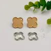 Yingyi Joyería DIY Base para Pendientes de Brocado Song con Cubierta, Pendientes de Calabaza y Trébol de Cuatro Hojas, Materiales de Tela Hechos a Mano
