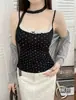 Top de tirantes dulce y picante con diseño de lunares, calentador de cuello de encaje de una sola pieza engrosado para mujer, top con lazo, para llevar por dentro y por fuera