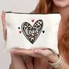 Bolsa Cosmética Explosiva Transfronteriza con Estampado Doble Cara Patrón de Letras Bolsa con Cremallera Bolsa de Muestra de Lino Bolsa de Almacenamiento Impermeable en stock