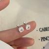 Brincos de Zircônia Diamante Amor para Mulheres Moda Diária Versátil Hélice da Orelha Pino Simples de Alto Padrão Prata Esterlina 925