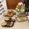 Nuevas Pantuflas Birkenstock de Cuadros Vintage con Lazo Otoño/Invierno 2026 para Niñas Pantuflas Versátiles Ligeras de Moda con Punta Cerrada para Mujeres