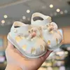 Sandalias para Niñas 2025 Verano Nuevos Zapatos de Princesa Suela Suave Zapatos de Bebé Moda Estilo Coreano Calados Cerrados Zapatos de Playa