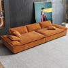 Sofá Veludo Minimalista Estilo Italiano Vela Super Largo Sala de Estar Luxo Leve Popular na Internet Moderno Simples Preguiçoso Sofá de Penas