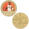 Moneda Conmemorativa de la Estrella de la NBA LeBron James Moneda de Oro Chapada en Oro Insignia de Fundición a Presión Medalla de Colección Moneda Conmemorativa
