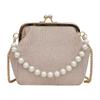 Bolso de Mano Perlado de Nuevo Estilo Transfronterizo con Cierre, Bolso Cruzado Mini de Cadena, Bolso para Teléfono Móvil, Bolso de Maquillaje Versátil para Mujer