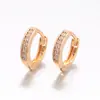 Pendientes Geométricos Xuping con Incrustaciones de Piedras Preciosas Artificiales de una Sola Fila Pendientes de Aleación de Cobre de Moda Elegantes Transfronterizos Europeos y Americanos para Mujer