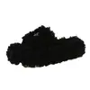 Pantuflas blancas mullidas de suela gruesa para mujer, nuevo estilo otoño/invierno 2026, pantuflas de algodón mullidas de moda, zapatos de algodón de una tira