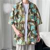 Camisa Floral Vintage Estilo Hong Kong Manga Corta Diseño Estilo Hawaiano Tailandés Camisa Holgada para Hombre y Mujer