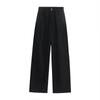 Jeans Negros para Mujer Otoño e Invierno 2025 Forrados de Polar Tallas Grandes Cintura Alta Sueltos Adelgazantes Pierna Ancha Rectos