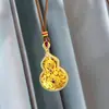 Nuevo colgante de calabaza filigrana estilo chino chapado en oro microincrustado carácter Fu Lu Fu para mujer 2026 cadena para suéter de clavícula de lujo ligero regalo