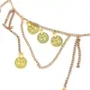 Cadena Metálica para Cintura Jeans Distintivos con Cinturón Cadena para Danza del Vientre Falda con Colgante Dorado Decoración para Danza de Performance