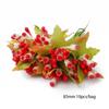 Flores Artificiales Rojas de Espuma con Accesorios de Frutas de un Solo Lado, Cabezas de Flores Hechas a Mano para DIY, Materiales para Decoración Festiva de Fiestas al por Mayor