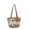 Bolsa de playa tipo cesta, bolso de hombro de gran capacidad, nuevo bolso cubo de moda de verano 2026