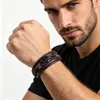 Amazon Comercio Exterior Aleación Nota Musical Accesorios Pulsera para Hombres Multicapa Cuero Trenzado Cierre Magnético Pulsera Vintage Joyería
