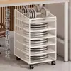 Organizador de arquivos sob a mesa, estante de chão multi-nível com rodas, armário de arquivo móvel para documentos e arquivos