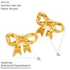 Brincos Europeus e Americanos de Design Nichado Transfronteiriço com Laço Personalizado em Aço Inoxidável para Mulheres, Brincos da Moda Simples e Elegantes em Ouro 18K