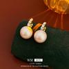 Corea del Sur lujo ligero retro pendientes de diamante perla pendientes simples de moda pendientes de temperamento de alta gama venta al por mayor de fábrica
