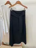 Saia Tricô Cadarço Retrô Simples e Estilosa para Mulheres, Design de Nicho para Início da Primavera Saia Reta Que Marca o Quadril, Saia Casual Fashion