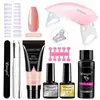 Limegirl traje de pegamento de extensión de cristal traje de arte de uñas herramienta lámpara ratón set de pinceles para uñas