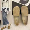 Mocasines de suela blanda estilo Birkenstock para mujer, nueva colección otoño 2026, planos versátiles sin cordones de punta redonda, zapatos casuales de suela plana