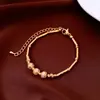 Pulseira Redonda de Bambu Banhada a Ouro 18K Real, Novo Estilo Chinês, Pulseira Simples e Versátil, Joia de Nicho Fashion e Elegante para Mulheres