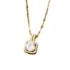 Collar Cuadrado de Diamante Multicolor Ultra Brillante Transfronterizo para Mujer, Circonia Multicolor, Cadena Versátil Elegante de Clavícula de Moda de Alta Gama Venta al por Mayor