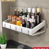 Suministro de fábrica estante de almacenamiento de pared sin perforaciones para cocina, estante para condimentos blanco, estante de almacenamiento de pared para artículos para el hogar