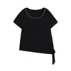 ALINDM moda feminina plus size, blusa modeladora para mulheres plus size, estilosa e que valoriza a silhueta, design soltinho para 100kg, camiseta de manga curta