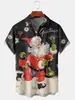 Camisas Modernas com Elementos de Natal, Nova Impressão Digital 3D, Roupas Masculinas Casuais Transfronteiriças, Venda Direta da Fábrica
